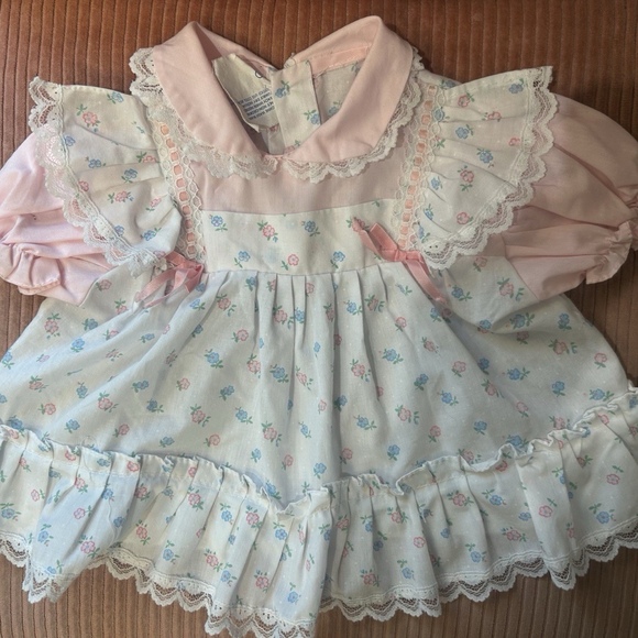 No Brand Other - Vintage Cradle Togs Toddler Girls 18M Floral Lace Ruffle Dress Pink Cottagecore